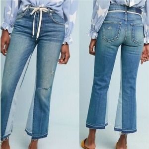 AMO Reworked Babe Kick Crop Flare Jeans NWT